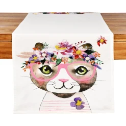Hot Chemin De Table Chat A Fleurs Idées De Cadeaux