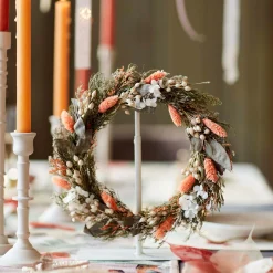 Flash Sale Couronne De Fleurs Sechees Estelle Avec Porte-Couronne Idées De Cadeaux