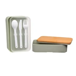 Sale Double Boite A Lunch Avec Couverts Reutilisables Idées De Cadeaux