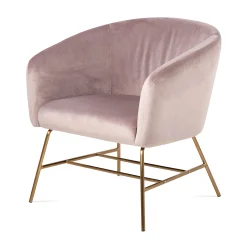 Outlet Fauteuil Lounge En Velours Ramsey Fauteuils
