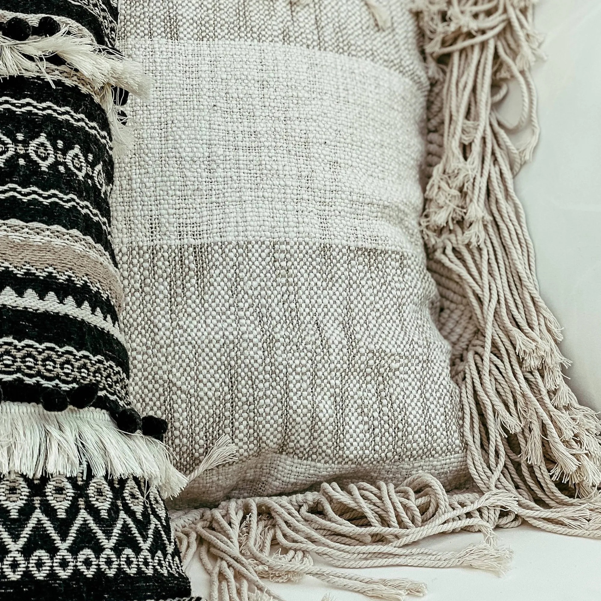 Fashion Housse De Coussin En Macrame Stripe Coussins