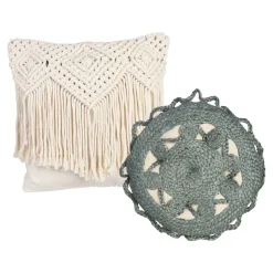 Cheap Set De Coussins En Jute Et Macrame Idées De Cadeaux