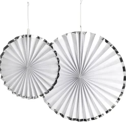 Sale Set D'Eventails Décoratifs Bord Argente Décoration De Fete